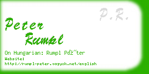 peter rumpl business card